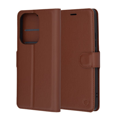 Deksel for Xiaomi Poco F6, Techsuit, Leather Folio, Brun