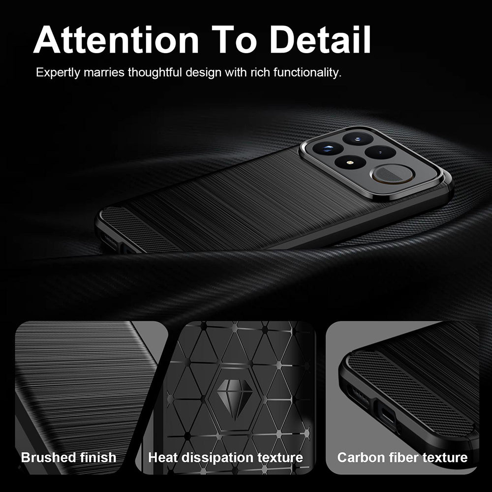 Deksel til Xiaomi Poco F9 Ultra, Techsuit, karbon, svart