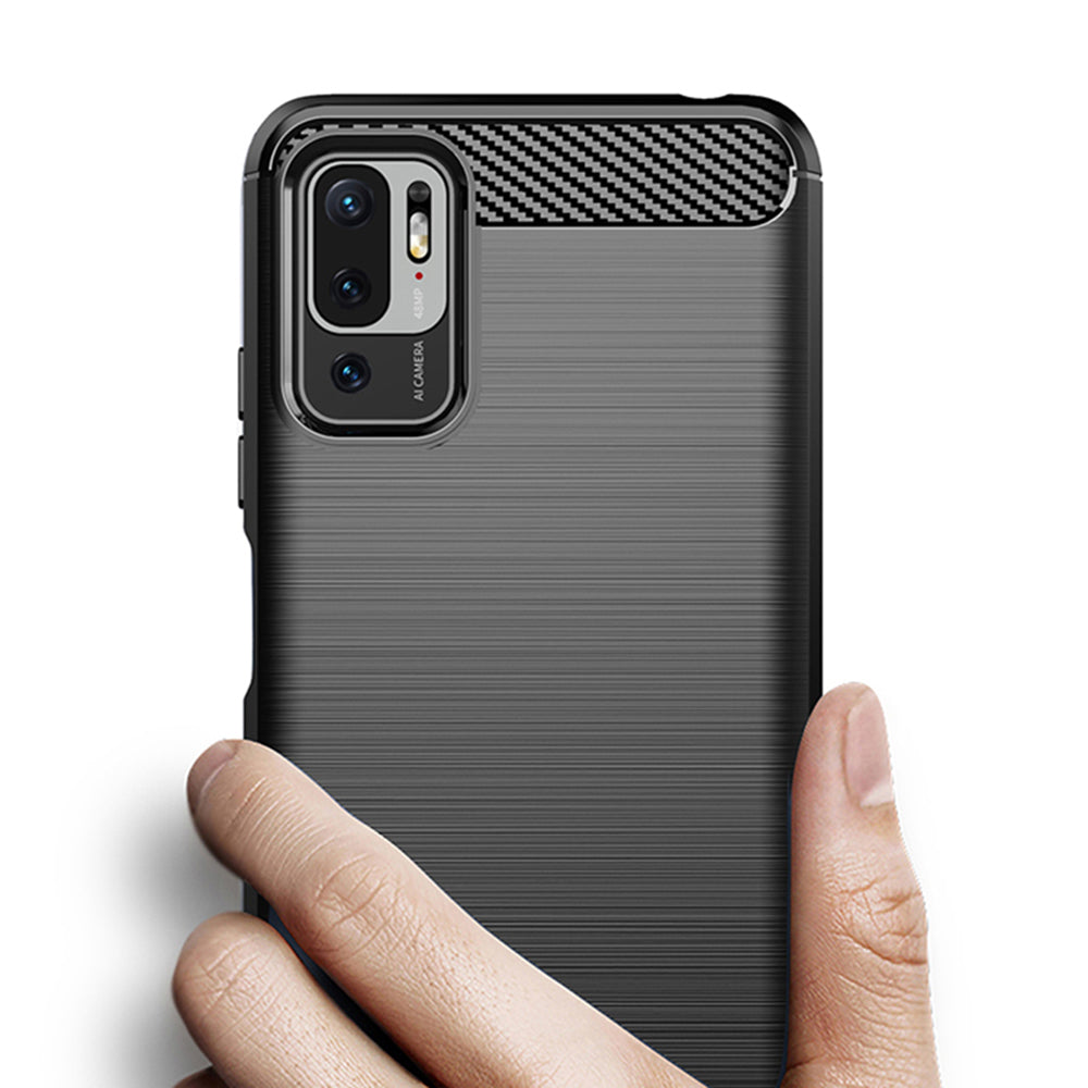 Deksel til Xiaomi Poco M3 Pro 5G / Redmi Note 10 5G, Techsuit, Karbon, Svart