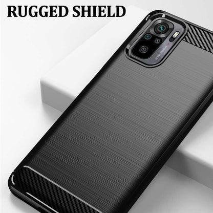 Deksel til Xiaomi Poco M5s / Redmi Note 10S / Note 10, Techsuit, Karbon, Svart