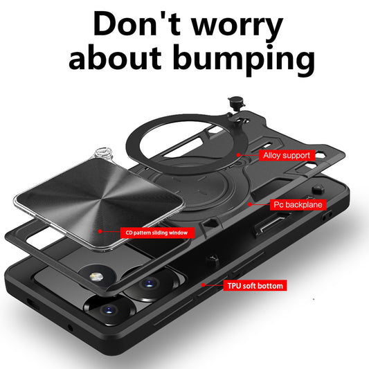 Deksel for Xiaomi Poco M6 4G / Redmi 13, Techsuit, CamGuard Pro, Svart