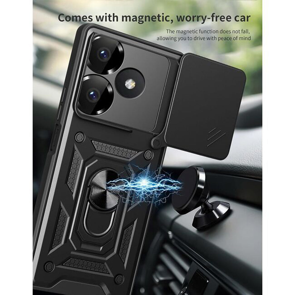 Deksel for Xiaomi Poco M6 4G / Redmi 13, Techsuit, CamShield, Svart