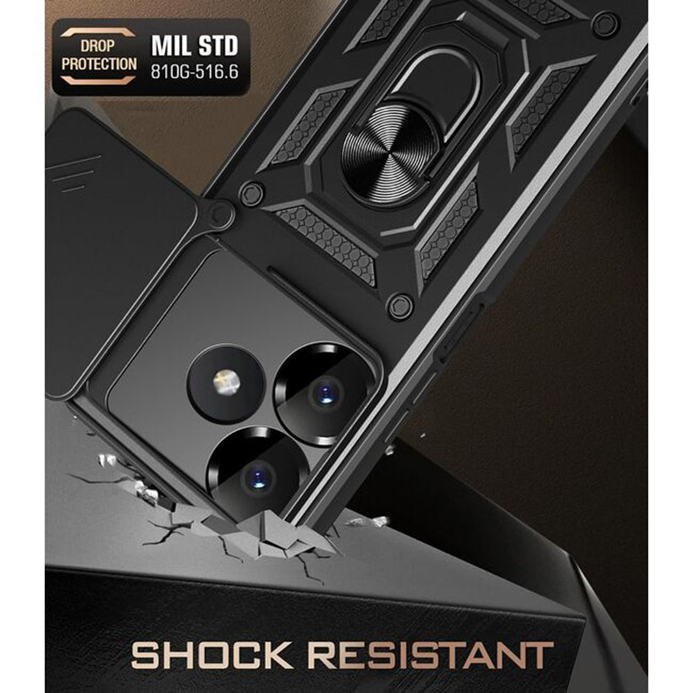 Deksel for Xiaomi Poco M6 4G / Redmi 13, Techsuit, CamShield, Svart