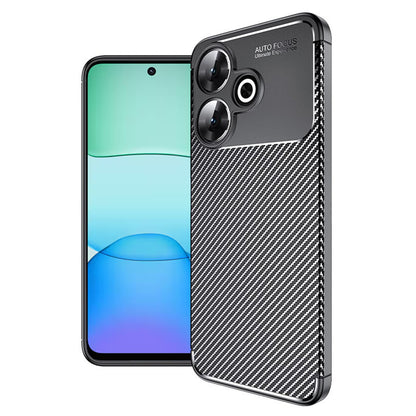 Deksel for Xiaomi Poco M6 4G / Redmi 13, Techsuit, Karbonfiber, Svart