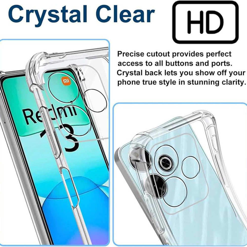 Deksel for Xiaomi Poco M6 4G / Redmi 13, Techsuit, Støtsikker Klar, Transparent