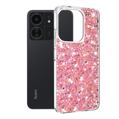 Deksel for Xiaomi Poco M6 / C65 / Redmi 13C 5G / 13C, Techsuit, Sparkly Glitter, Rosa