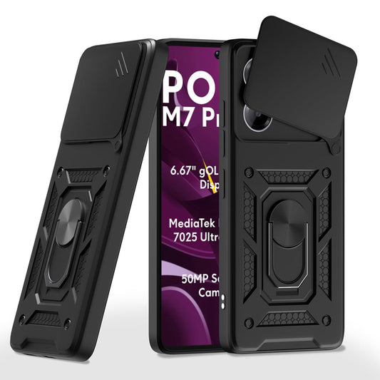 Deksel til Xiaomi Poco M7 Pro 5G, Techsuit, CamShield, Svart
