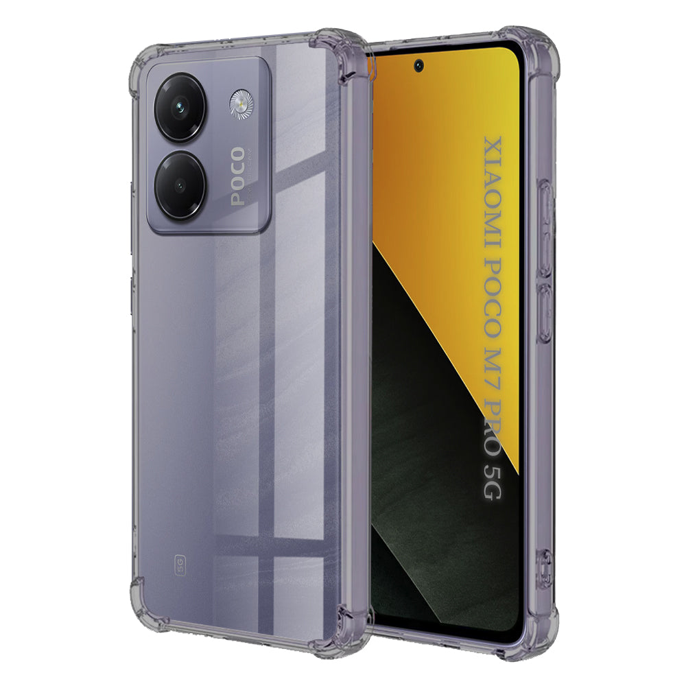 Deksel til Xiaomi Poco M7 Pro 5G, Techsuit, Støtsikker Klar, Røykfarget
