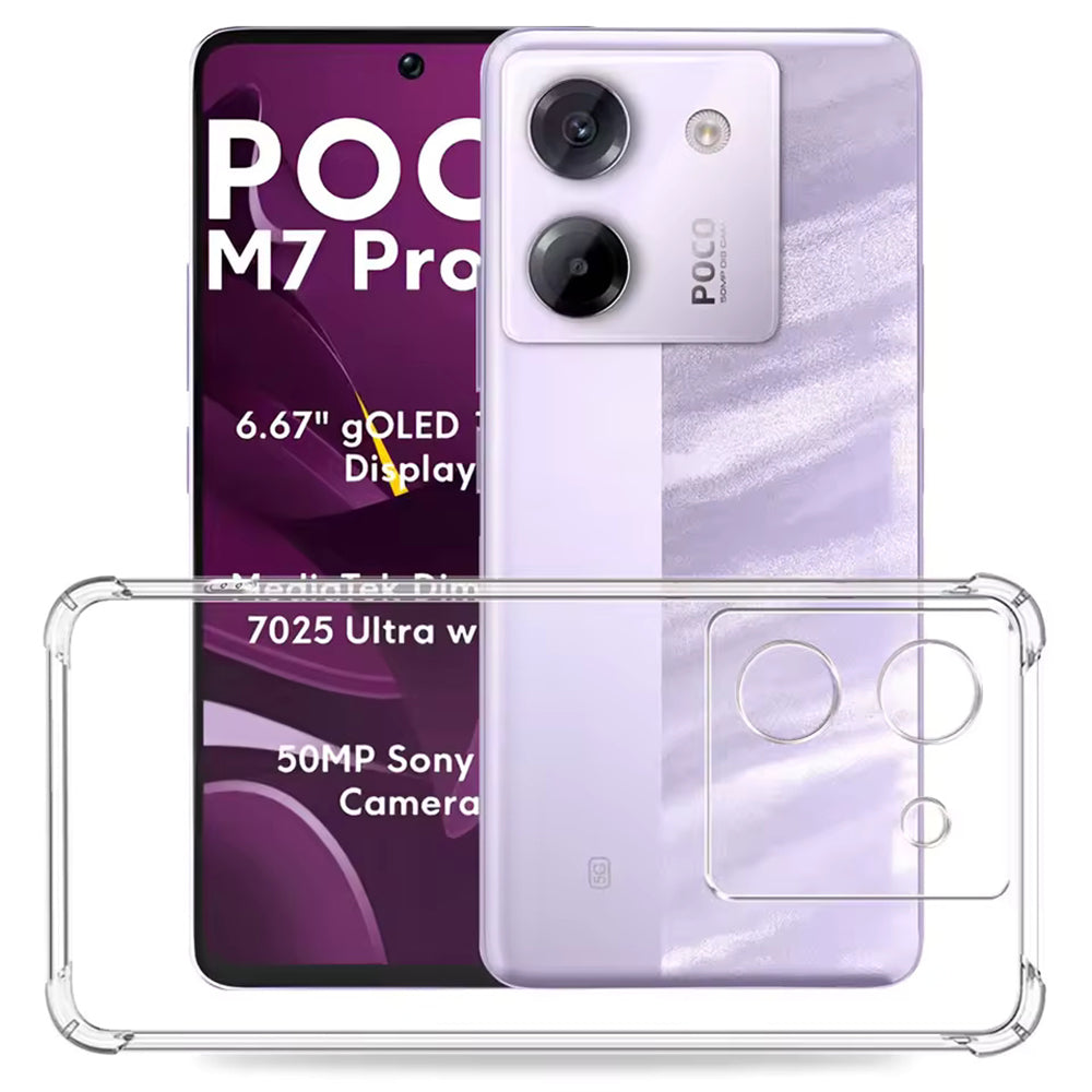 Deksel til Xiaomi Poco M7 Pro 5G, Techsuit, Støtsikker Klar, Transparent