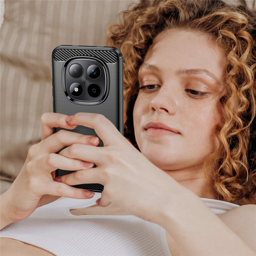 Deksel for Xiaomi Poco M8 / Redmi Note 15 5G / Note 15 4G, Techsuit, Karbon, Svart