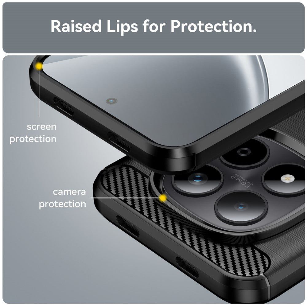 Deksel for Xiaomi Poco M8 / Redmi Note 15 5G / Note 15 4G, Techsuit, Karbon, Svart