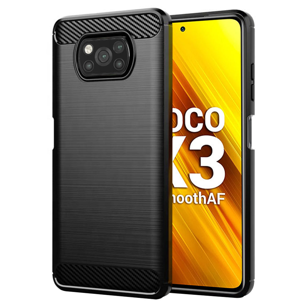 Deksel til Xiaomi Poco X3 Pro / X3 NFC / X3, Techsuit, Karbon, Svart