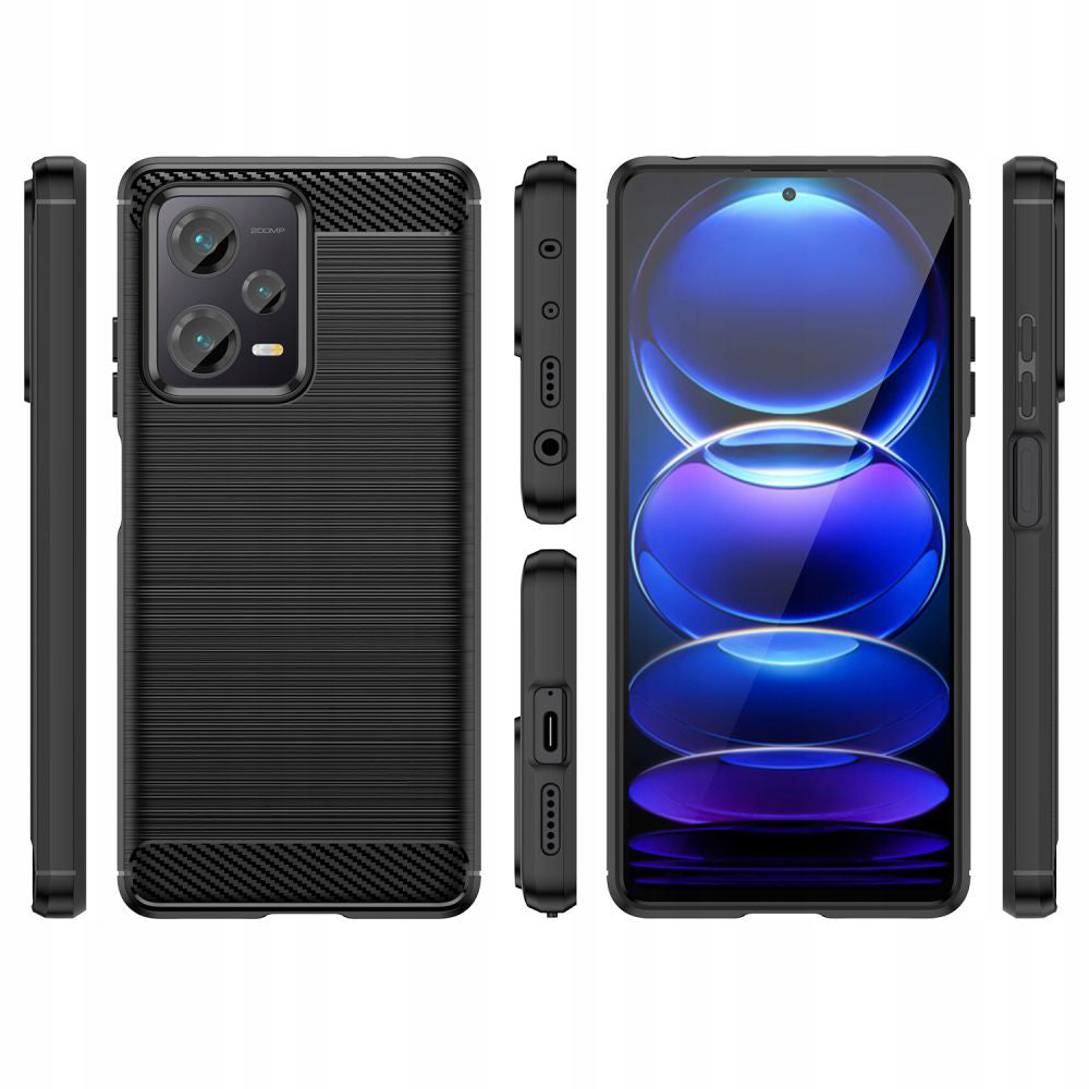 Deksel til Xiaomi Poco X5 / Note 12 5G, Techsuit, Karbon, Svart