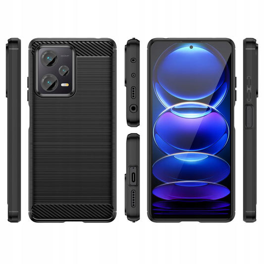 Deksel til Xiaomi Poco X5 / Note 12 5G, Techsuit, Karbon, Svart