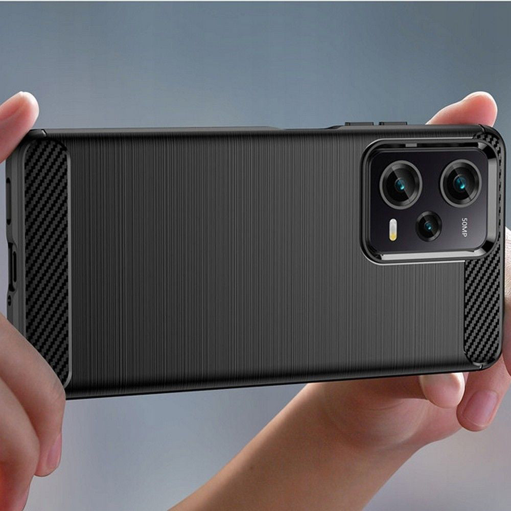 Deksel til Xiaomi Poco X5 Pro / Redmi Note 12 Pro 5G, Techsuit, Karbon, Svart