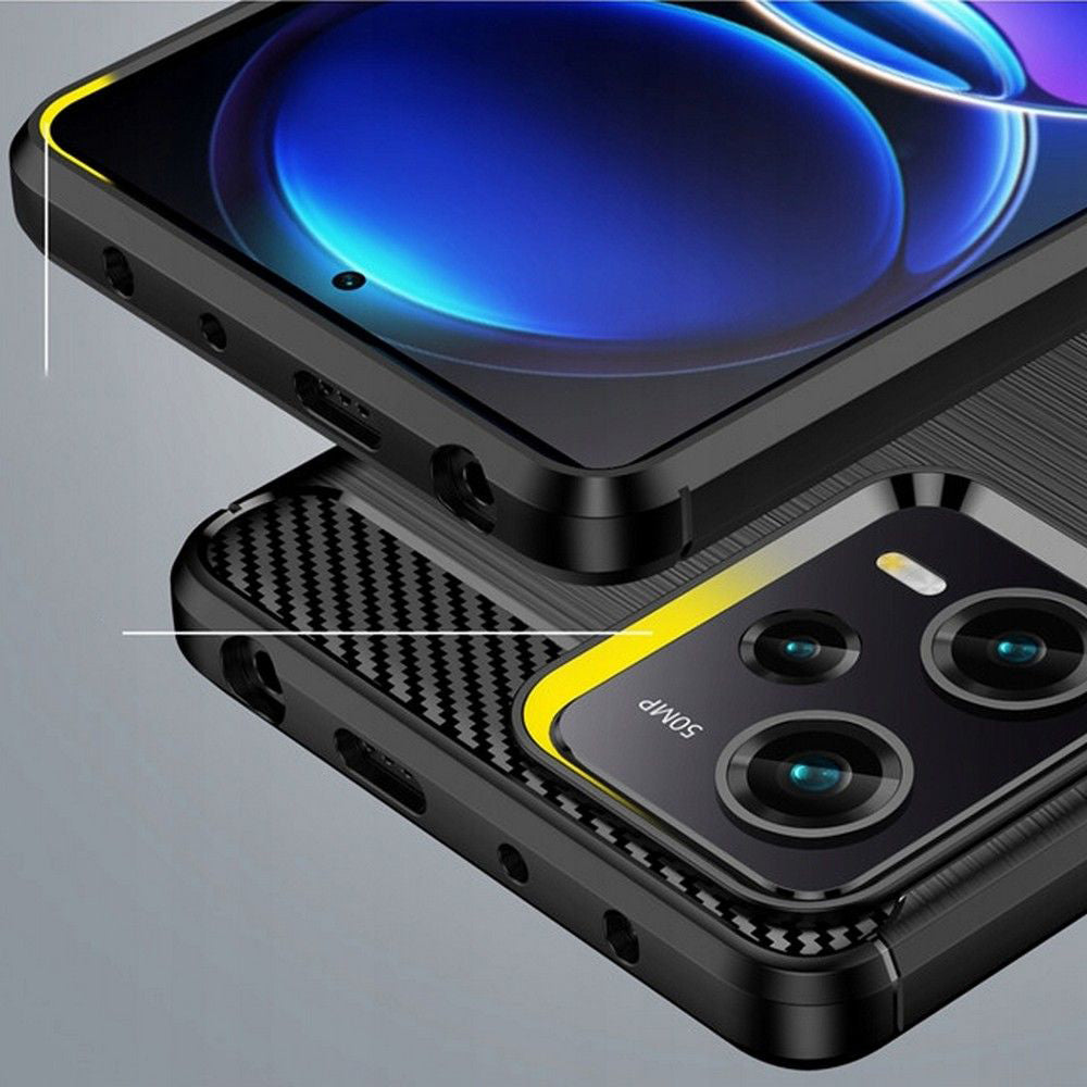 Deksel til Xiaomi Poco X5 Pro / Redmi Note 12 Pro 5G, Techsuit, Karbon, Svart
