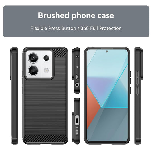 Deksel til Xiaomi Poco X6 / Note 13 Pro 5G, Techsuit, Karbon, Svart