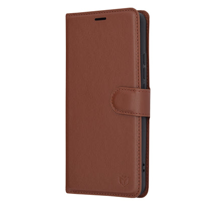 Deksel for Xiaomi Poco X6 Pro, Techsuit, Leather Folio, Brun
