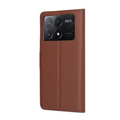 Deksel for Xiaomi Poco X6 Pro, Techsuit, Leather Folio, Brun