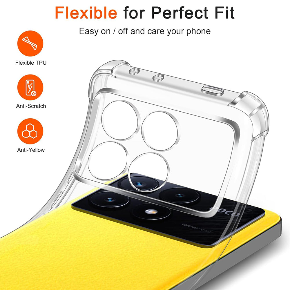 Deksel til Xiaomi Poco X6 Pro, Techsuit, Støtsikker Klar, Transparent