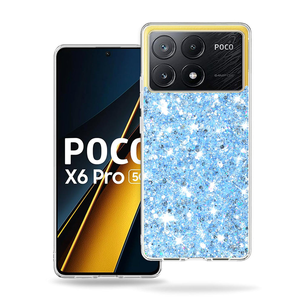 Deksel til Xiaomi Poco X6 Pro, Techsuit, Glitrende Glitter, Blå