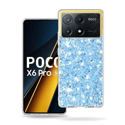 Deksel til Xiaomi Poco X6 Pro, Techsuit, Glitrende Glitter, Blå
