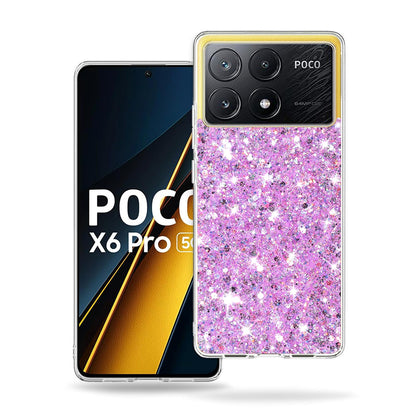 Deksel til Xiaomi Poco X6 Pro, Techsuit, Glitrende Glitter, Magenta