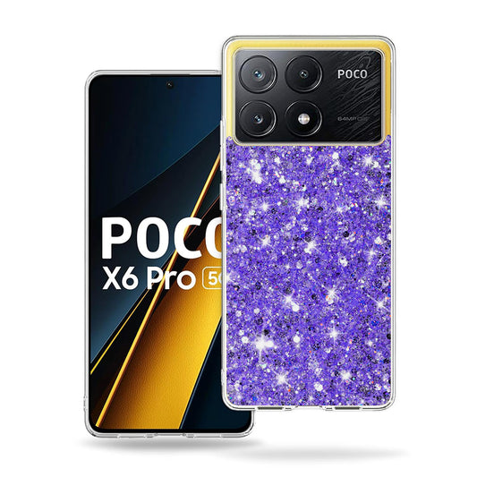 Deksel til Xiaomi Poco X6 Pro, Techsuit, Glitrende Glitter, Lilla