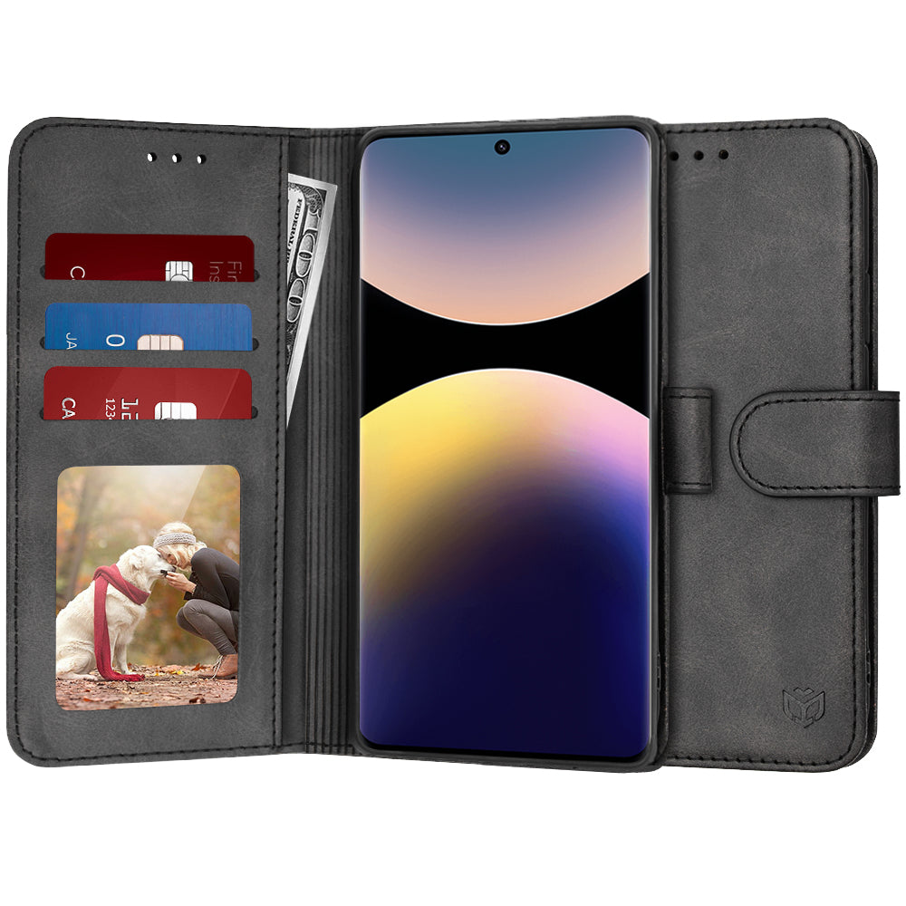 Deksel for Xiaomi Poco X7 / Note 14 Pro 5G, Techsuit, Diary Book, Svart