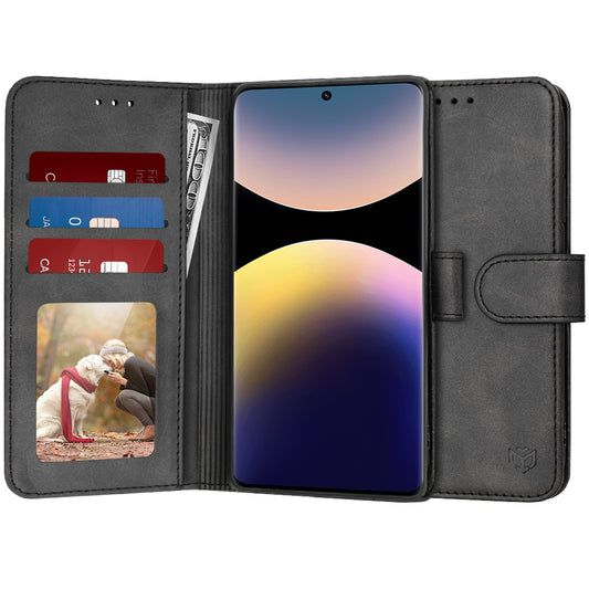 Deksel for Xiaomi Poco X7 / Note 14 Pro 5G, Techsuit, Diary Book, Svart