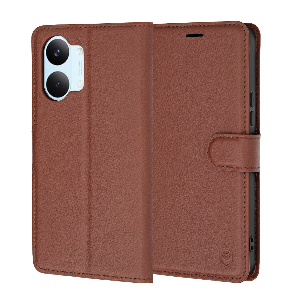 Deksel for Xiaomi Poco X8 Pro Max, Techsuit, Leather Folio, Brun
