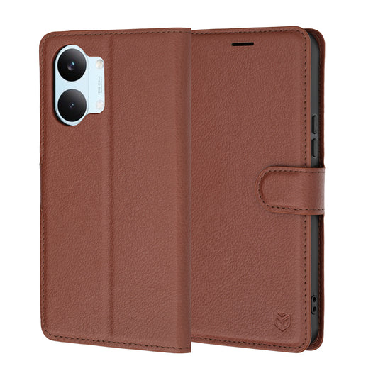 Deksel for Xiaomi Poco X8 Pro Max, Techsuit, Leather Folio, Brun