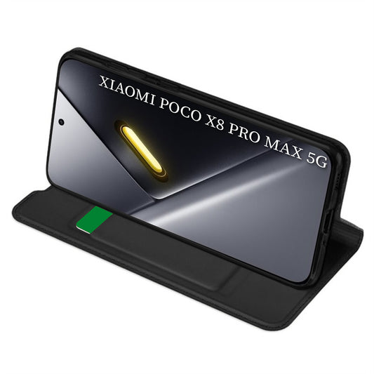 Deksel for Xiaomi Poco X8 Pro Max, Techsuit, Magskin Book, Svart