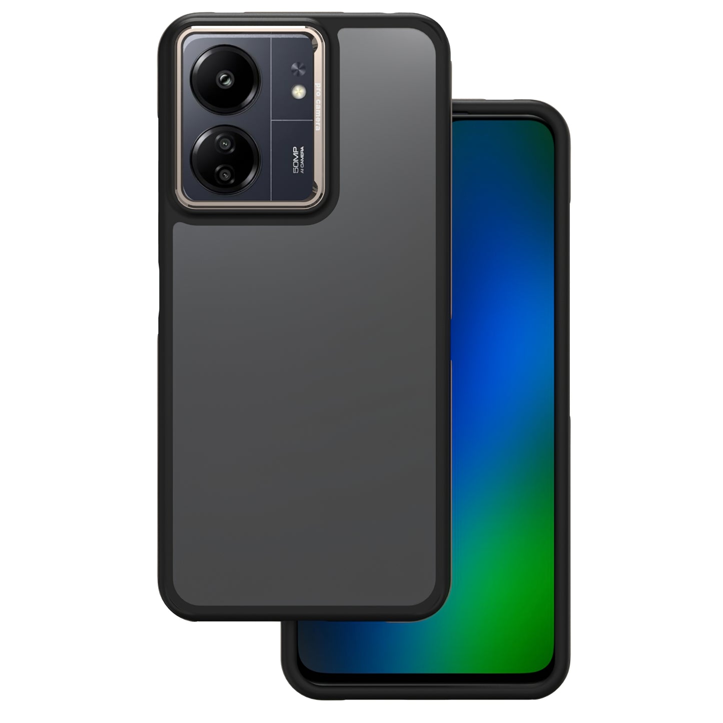 Deksel for Xiaomi Poco M6 / Redmi 13C 5G, OEM, Crystal Black, Grå
