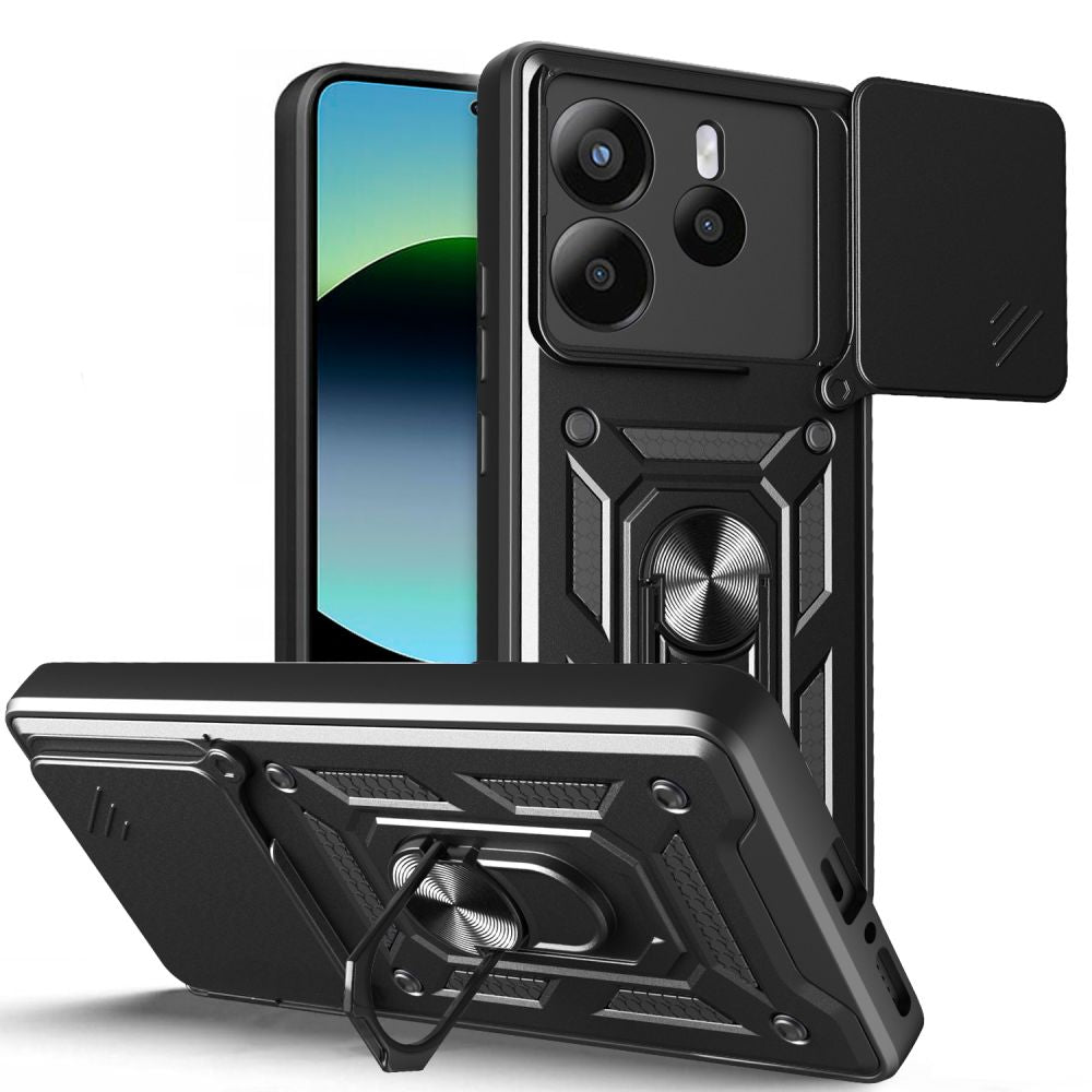 Deksel for Xiaomi Redmi Note 14 5G, Tech-Protect, CamShield Pro, Svart