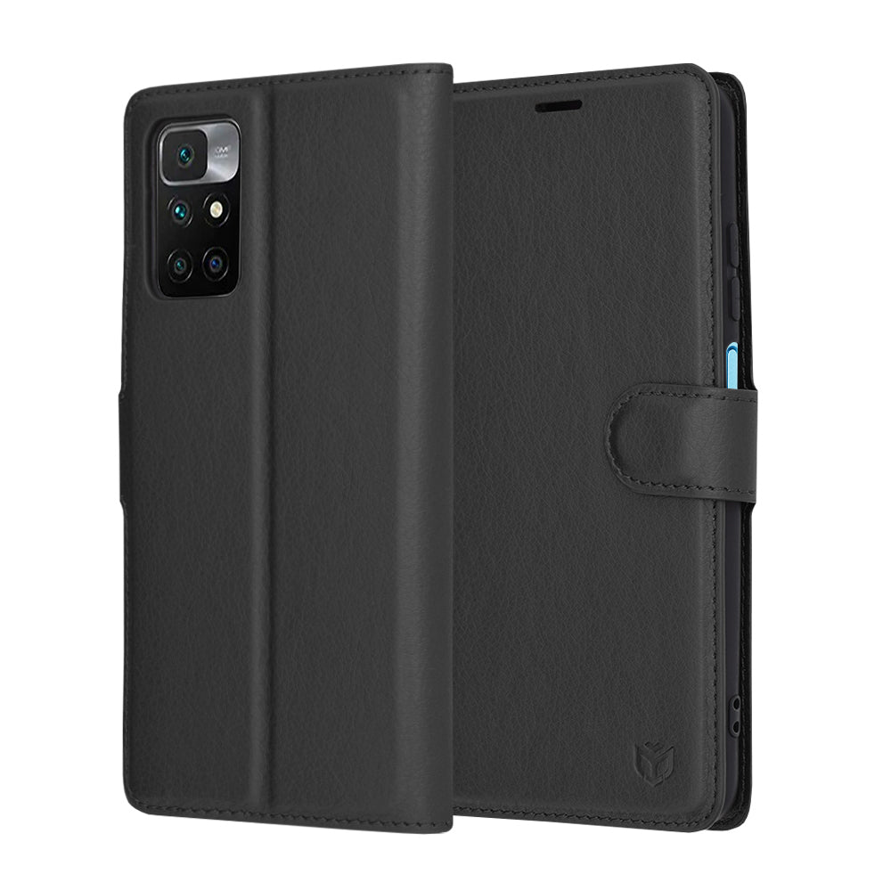 Deksel for Xiaomi Redmi 10 2022 / 10 (2021), Techsuit, Leather Folio, Svart