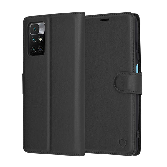 Deksel for Xiaomi Redmi 10 2022 / 10 (2021), Techsuit, Leather Folio, Svart