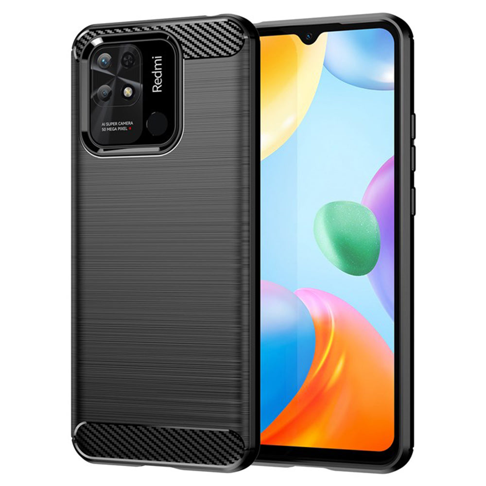 Deksel til Xiaomi Redmi 10C, Techsuit, Karbon, Svart