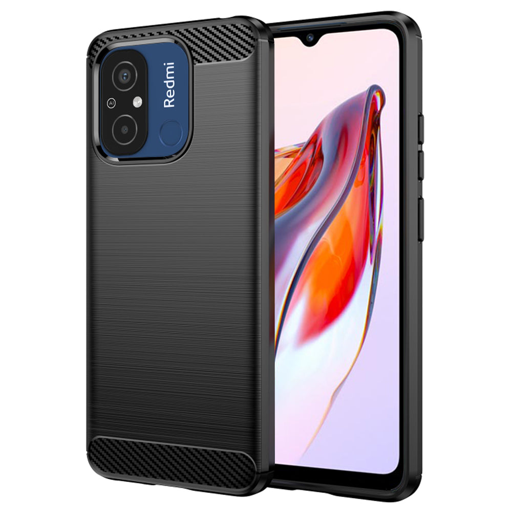 Deksel til Xiaomi Redmi 12C, Techsuit, Karbon, Svart