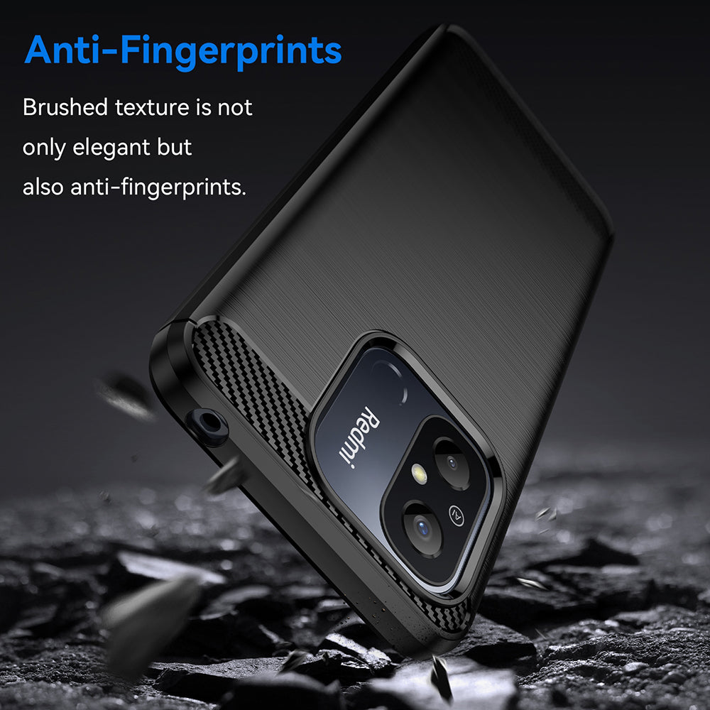 Deksel til Xiaomi Redmi 12C, Techsuit, Karbon, Svart