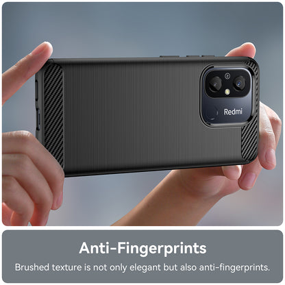 Deksel til Xiaomi Redmi 12C, Techsuit, Karbon, Svart