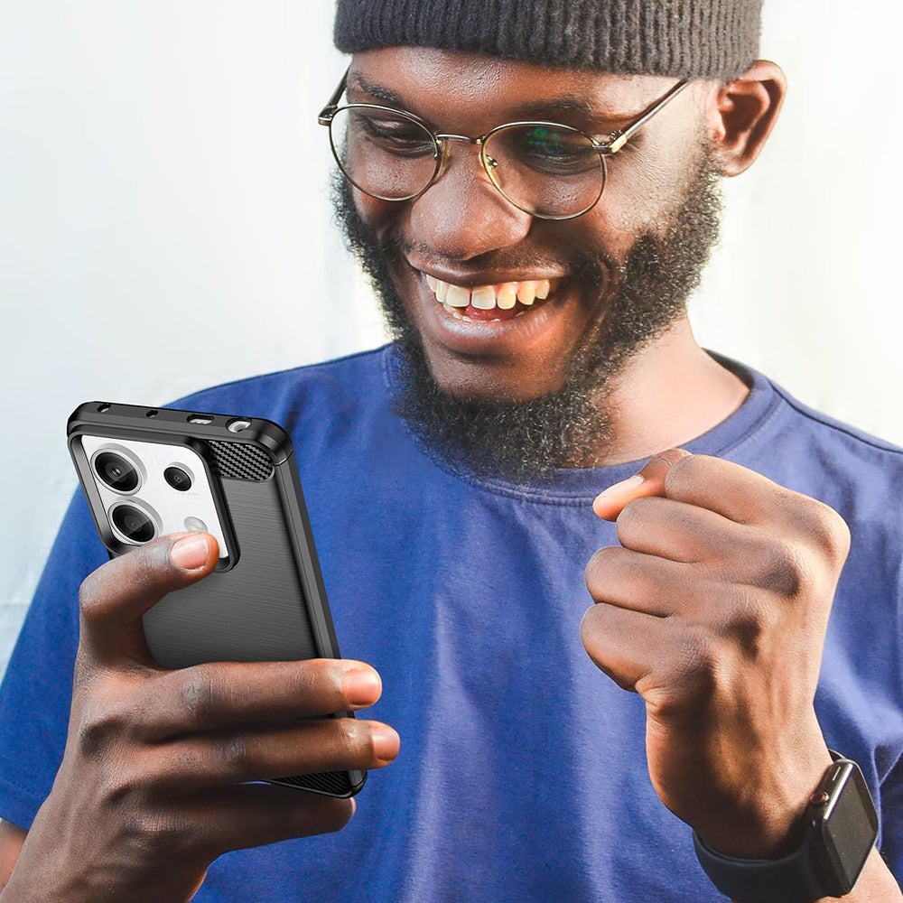 Deksel til Xiaomi Redmi 13C 5G / 13C / Poco C65, Techsuit, Karbon, Svart