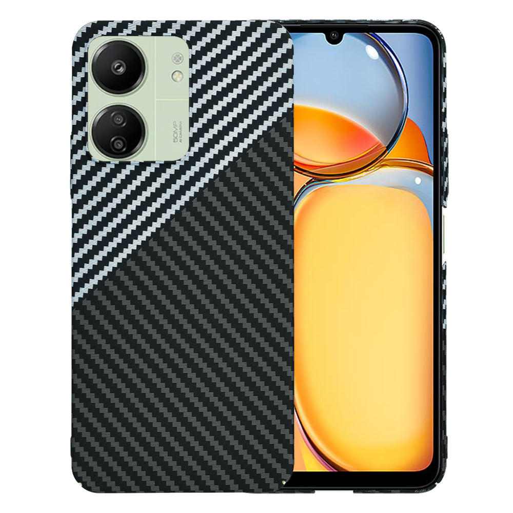 Deksel for Xiaomi Redmi 13C 5G / 13C / Poco C65, Techsuit, Carbonite FiberShell, Svart Grå