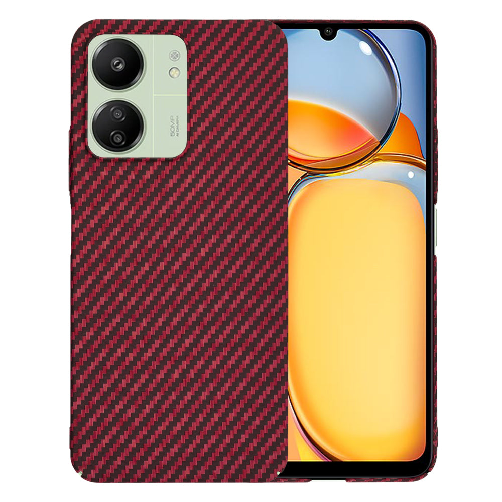 Deksel for Xiaomi Redmi 13C 5G / 13C / Poco C65, Techsuit, Carbonite FiberShell, Rød