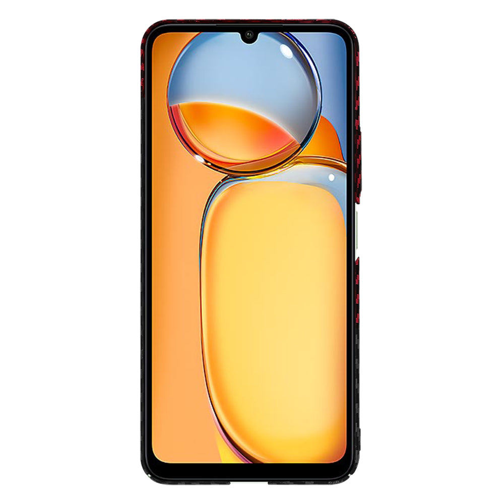 Deksel for Xiaomi Redmi 13C 5G / 13C / Poco C65, Techsuit, Carbonite FiberShell, Svart Rød