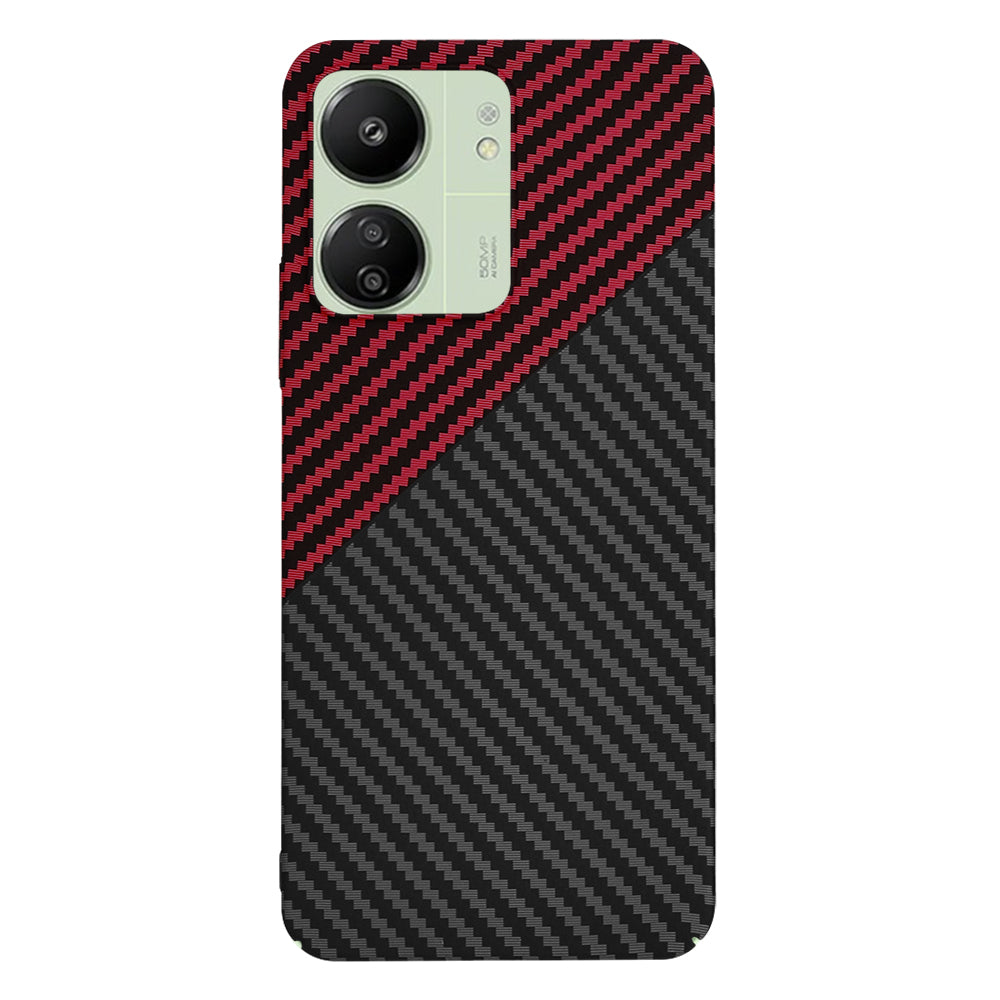 Deksel for Xiaomi Redmi 13C 5G / 13C / Poco C65, Techsuit, Carbonite FiberShell, Svart Rød
