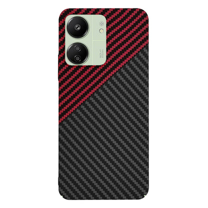 Deksel for Xiaomi Redmi 13C 5G / 13C / Poco C65, Techsuit, Carbonite FiberShell, Svart Rød
