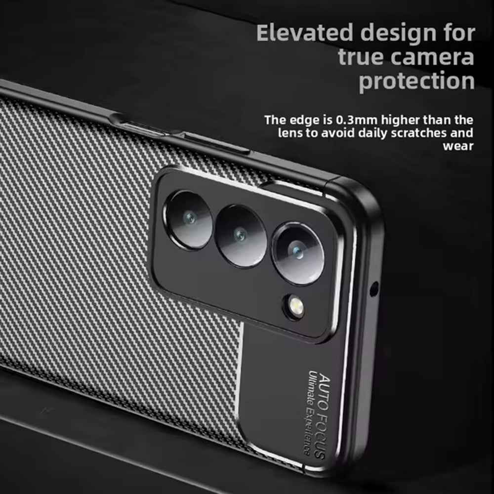 Deksel for Xiaomi Redmi 15 5G / 15 4G, Techsuit, CarbonFiber, Svart