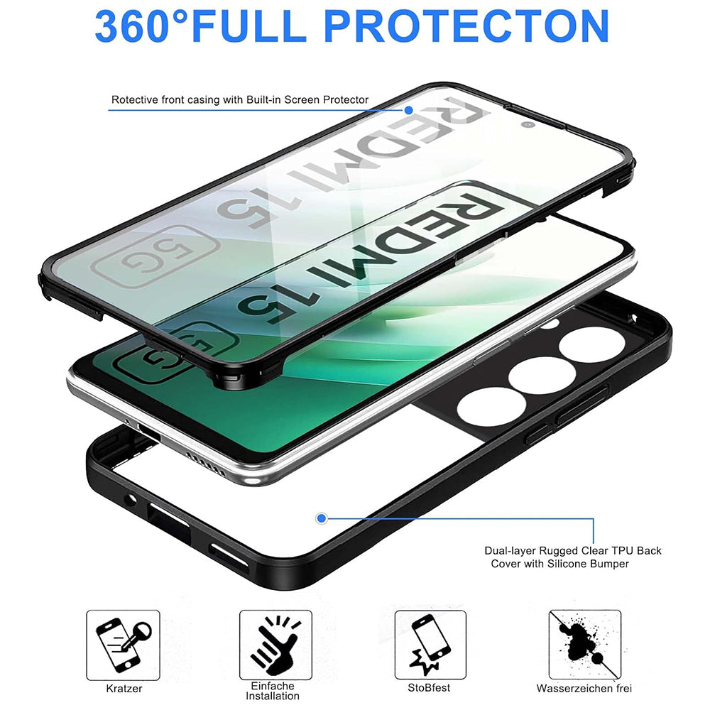 Deksel for Xiaomi Redmi 15 5G / 15 4G, Techsuit, ColorVerse 360, Svart