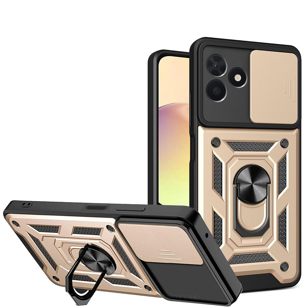 Deksel til Xiaomi Redmi 15C 5G / 15C 4G, Techsuit, CamShield, Gullfarget
